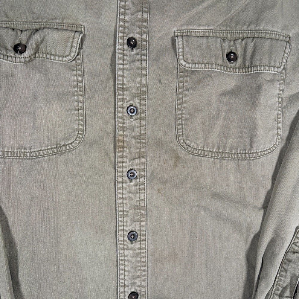 L.L.Bean Hurricane Shirt Button-Up Shirt Mens 2XL Beige Flannel Lined Distressed - Picture 9 of 12